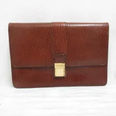 バリー BALLY 本革 レザー セカンド クラッチ バッグ 茶 ブラウン 裏地付き 保存袋付き