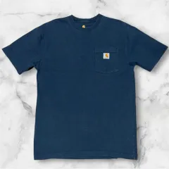 Carhartt カーハート ダークブルー メンズ 半袖Tシャツ コットンTシャツ Sサイズ 95 100 程度