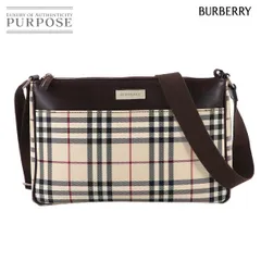 新品同様 バーバリー BURBERRY ノバチェック ショルダー バッグ ナイロン レザー ベージュ ブラウン ヴィンテージ シルバー 金具 90314170