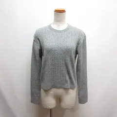 ユニクロ UNIQLO ミニケーブル クルーネック セーター S グレー