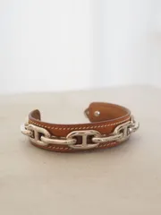 HERMÈS Chaine d’Ancre Bangle エルメス シェーヌダンクル バングル シルバー ブラウン ユニセックス ヴィンテージのサムネイル