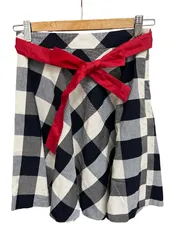 【タグ付き美品】To b. by agnes b. トゥービーバイアニエスベー　チェック柄　フレアスカート　リボン　ミニ　ブラック×ホワイト　レディース　サイズ36 S相当【Z1796】