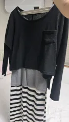 エゴイスト ブラック トップス + ストライプ キャミソールワンピース55