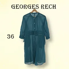 GEORGES RECH ジョルジュレッシュ ワンピース ロングワンピース ラウンドネック シアー シャツワンピ レディース ブルー 36