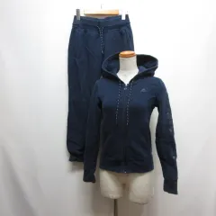 アディダス adidas ESSENTIALS スウェット パーカー パンツ セットアップ 裏毛 S ネイビー スポーツウェア エッセンシャルズ