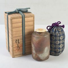 茶道具 高取焼 比古焼 藤崎寿山造 肩衝茶入 仕覆付 共箱 V 9824 - メルカリ