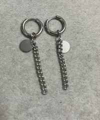 ピアス 両耳 ステンレス チャーム付き 取り外し可能 2way仕様 シンプルリング