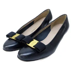 サルヴァトーレフェラガモ Salvatore Ferragamo ヴァラ リボン パンプス レザー ヒール 5 1/2 C 約23cm IBO79 0912