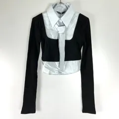 PAIN OR PLEASURE EVELYN SHIRT TOP トップス イブリン シャツ トップ ニットドッキングシャツ ブルー ブラック 2420205319017