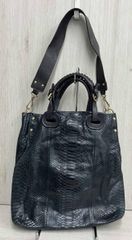 CELINE ハンドバッグ ブラック パイソン型押し - メルカリ