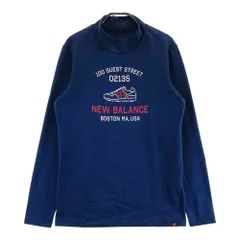 サイズ：4 NEW BALANCE GOLF ニューバランス  裏起毛 ハイネック 長袖Tシャツ スニーカープリント ネイビー系 [240101637342] ゴルフウェア メンズ ストスト