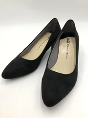 WA ORiental TRaffic オリエンタルトラフィック R-4008 スエード ミドルヒール パンプス size37/黒 ■■ レディース
