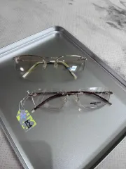 （まとめ出品）フチなし ハーフリム メガネフレーム 2点 （不良恋愛スタイル）