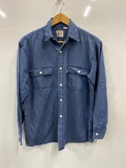 ピ549⚫︎Levis⚫︎リーバイス⚫︎シャツ⚫︎ワークジャック⚫︎長袖シャツ⚫︎白タブ⚫︎フラップ付き胸ポケット⚫︎レディース⚫︎sizeM⚫︎インディゴブルー