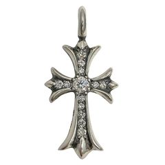 希少品】クロムハーツ タイニーファットクロス ホワイトゴールド