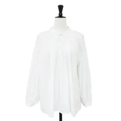 MUSE de Deuxieme Classe ミューズ ドゥ ドゥーズィエムクラス ブラウス ホワイト 白 サイズ:FREE / 24春夏 SMOCK ギャザー プルオーバー / スモック ブラウス 長袖 楊柳 コットン【レディース】【中古】