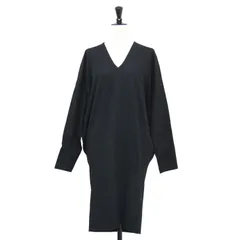 HELMUT LANG ヘルムートラング ワンピース ブラック 黒 サイズ:M ウール ジャージー ドルマンスリーブ ワンピース / チュニック | ミディ丈 長袖 Vネック | トップス ドレス【レディース】【中古】のサムネイル
