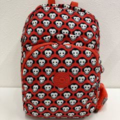 9994 KIPLING 키플링 배낭 배낭 배낭 키즈 주니어 어린이용 보이즈 걸스 소년 소녀 레드 레드 매력 첨부 원숭이 고릴라 총 무늬 경량 캐주얼