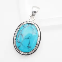 M993 ナバホ ターコイズ トルコ石 925刻印 ペンダント トップ シルバー デザイン チャーム ヘッド ヴィンテージ インディアンジュエリー