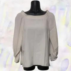 GLACIER　グラシア　ブラウス　ベージュ　レディース　チュニック　スモッグ　長袖　無地　生地薄手　チューリップ袖　スクエアネック