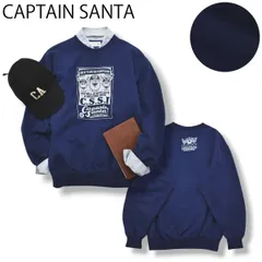 【人気】 キャプテンサンタ CAPTAIN SANTA スウェット トレーナー クルーネック プリント キャラ アメカジ ストリート  S ブルー メンズ レディース ユニセックス 男女兼用