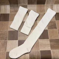 新品未使用 ニーハイ ソックス 3足セット ロング 靴下 レディース 24cmくらい ホワイト 白