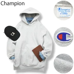【美品】 チャンピオン Champion リバースウィーブ REVERSE WEAVE パーカー フーディー スウェット トレーナー 裏起毛 XL ヘザーグレー アメカジ ストリート メンズ
