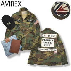 【豪華 ワッペンロゴ】 アヴィレックス AVIREX パッチド リップストップ BDU ジャケット ミリタリー シャツ M 迷彩柄 アメカジ ストリート メンズ 男性用