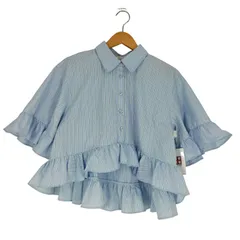 ジーユー GU by rokh ペプラムシャツ 5分袖 レディース JPN：L 