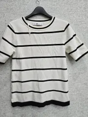 ザラ ストライプ レーヨン 半袖ニット S