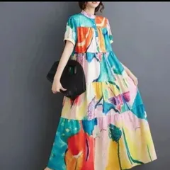 【新品】モード系大きいサイズ　シャツロングワンピース半袖　黒　春夏秋