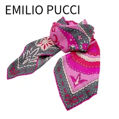 エミリオプッチ EMILIO PUCCI スカーフ ピンク シルク 大判 レディース