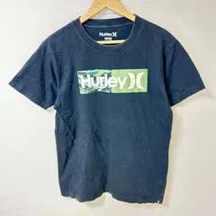 (^w^)b Hurley ハーレー クルーネック 半袖Tシャツ コットン 綿100% ロゴプリント トップス シンプル サーフ アメカジ デイリー タウンユース ブラック 黒 メンズ サイズL
