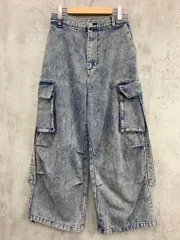 LILL リル LIN220675 ワイドストレートメタルZIPアシンメトリーカーゴ デニムパンツ sizeS/インディゴブルー ■■ メンズ