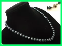 黒真珠 ネックレス シルバー SILVER ブラックパール 直径約5mm 28g 長さ42cm ケース 綺麗 高級感 入学式 卒業式 冠婚葬祭 お買得 必見