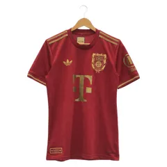 【中古】adidas FCバイエルン 125周年 アニバーサリー ユニフォーム M レッド アディダス[66]