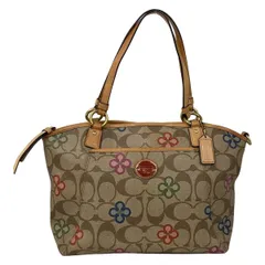 COACH(コーチ) トートバッグ ペイトンシグネチャークローバーポケットトートバッグ F22224 カーキ×ブラウン×マルチ レザー