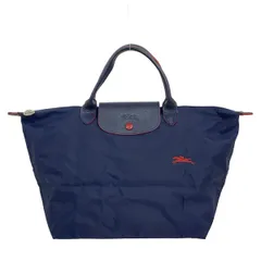 LONGCHAMP(ロンシャン) ハンドバッグ ル・プリアージュクラブ ネイビー×レッド 折りたたみ レザー
