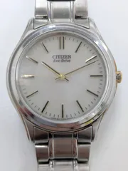 D【保管品】CITIZEN シチズン Eco Drive E-031-S048419 白文字盤 シルバー