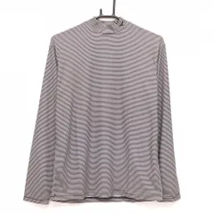 【超美品】ツアーステージ 長袖ハイネックシャツ 黒×白 ボーダー ネックロゴ メンズ L ゴルフウェア TOURSTAGE