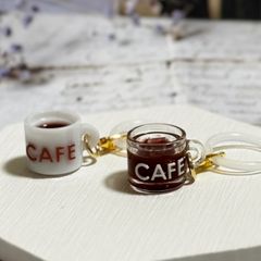 cafe⁑☕️コーヒーカップ⁑豆⁑アクセサリーファスナーミニチャーム2個