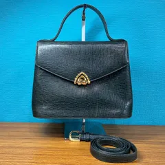 WB22 Emanuel Ungaro エマニュエルウンガロ 2way ハンドバッグ ショルダーストラップ付 ネイビー レディース 鞄