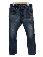 DIESEL (ディーゼル) E-KROOLEY JOGG ジョグジーンズ ストレッチブラックデニムパンツ テーパード ダメージ加工 A10734 W30 黒 メンズ/045