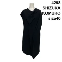 ◇ シズカコムロ 4298SHIZUKA KOMURO ノースリーブ変形ワンピース ロング丈 アシンメトリーデザイン 黒 40 L 11号 レディース S6B434