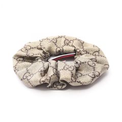 未使用級 GUCCI グッチ プリントツイル シュシュ GG シルク フローラ柄