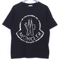極美品 MONCLER Tシャツ ロゴワッペン プリント 黒 XS - メルカリ