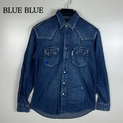 BLUE BLUE JAPAN made turquoise denim western shirts 1 S ブルーブルー ターコイズボタン ウエスタンデニムシャツ 濃紺 聖林公司 稲葉浩志