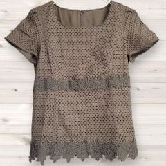 ☆美品☆ ERMANNO SCERVINO カーキ 緑 花柄レース 半袖Tシャツ ☆美