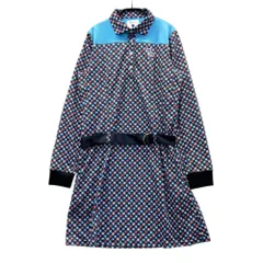 サイズ：3 EFFICACE エフィカス  長袖ポロワンピース ワッペン 花 総柄 ブラック系 [240101624645] ゴルフウェア レディース ストスト