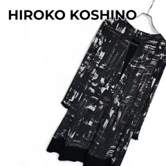 HIROKO KOSHINO ヒロココシノ レディース チュニック ワンピース 総柄 日本製 ブラック系 サイズ38 Mサイズ相当 ポリエステル混 上品 おしゃれ 大人カジュアル RHPAU-69430 271KJのサムネイル